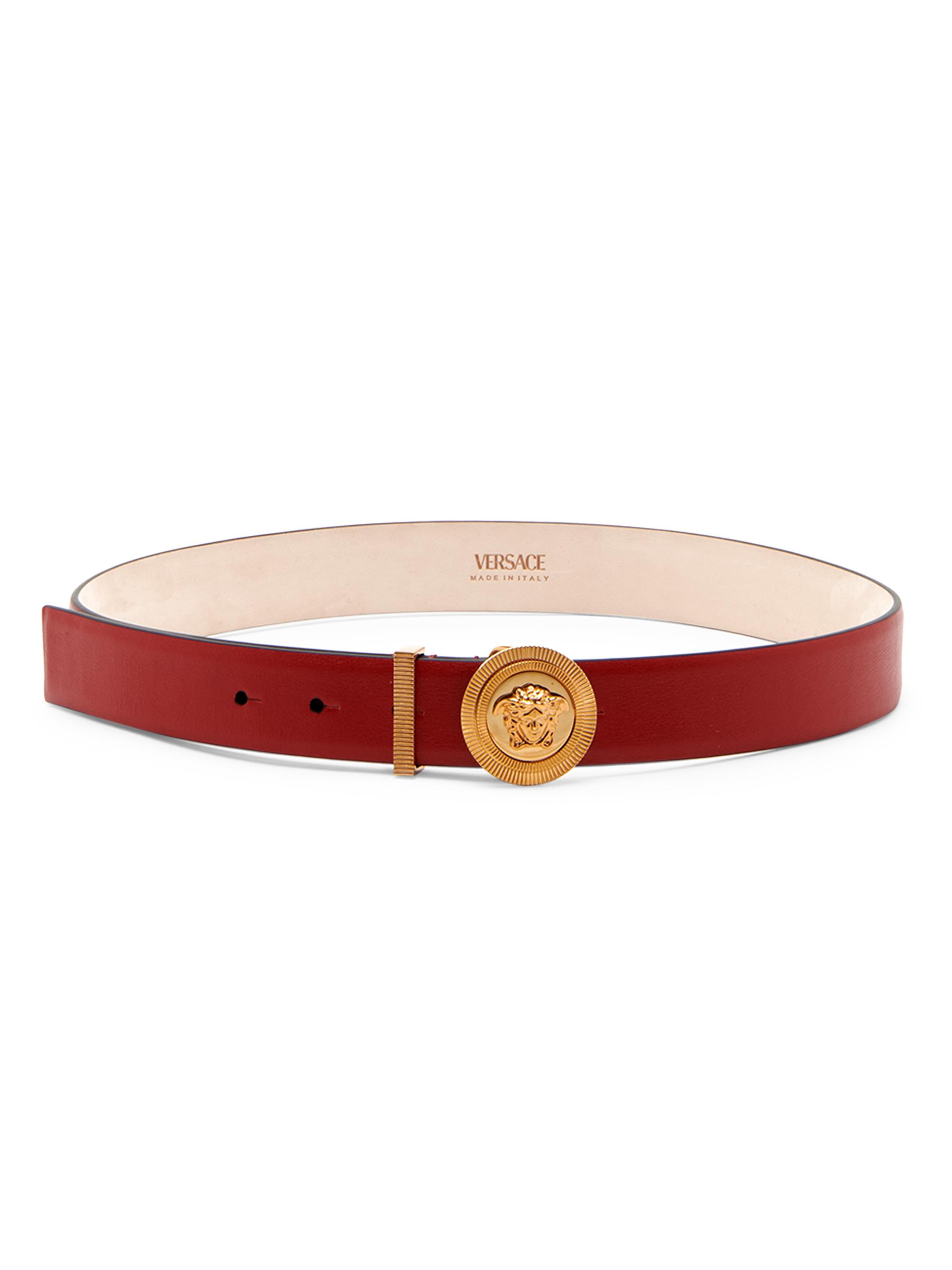 Versace Medusa Medallion Leather Belt | Saks Fifth Avenue