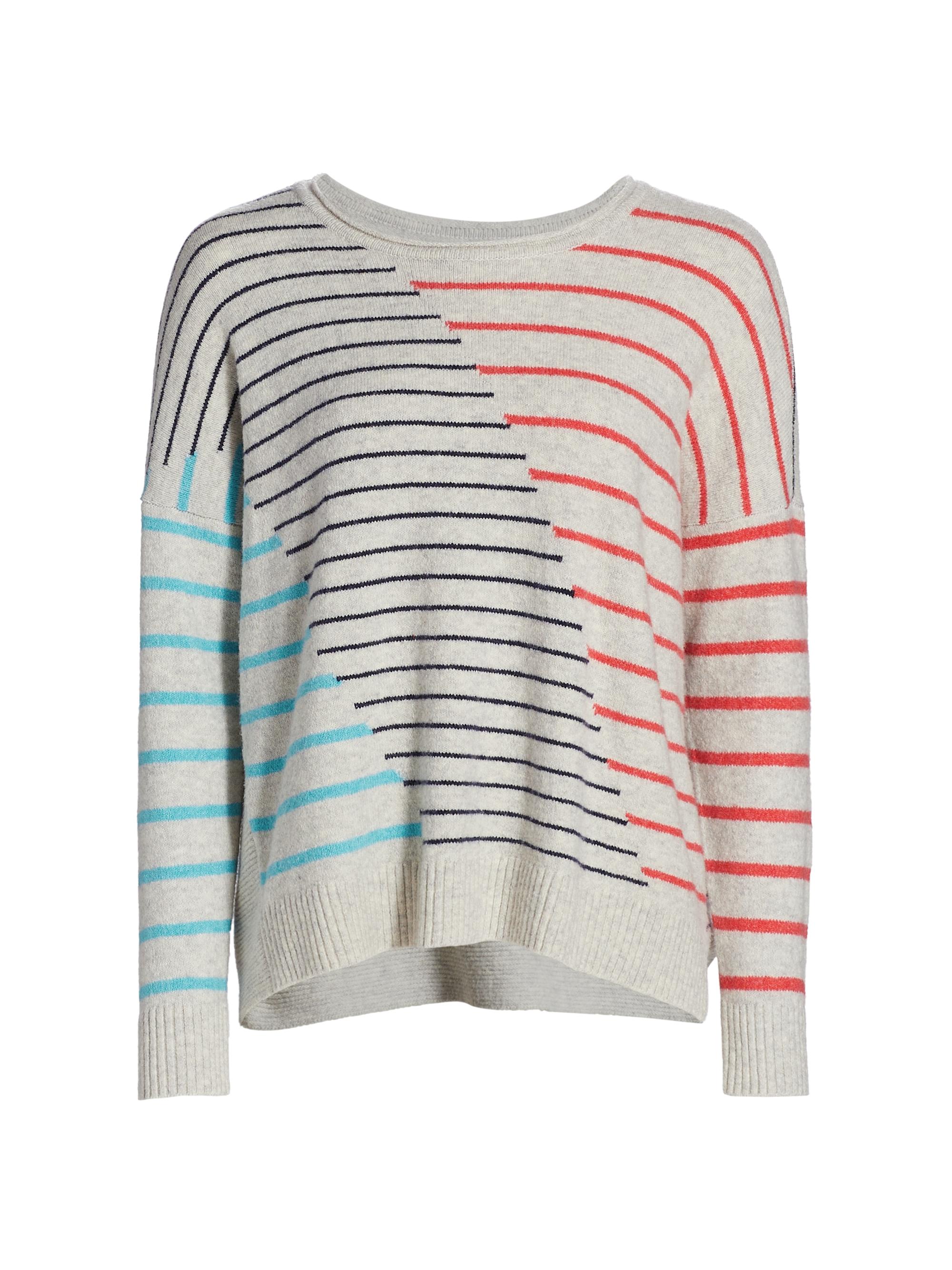 NIC+ZOE Women's Cozy Up Striped Sweater - Blue Multi