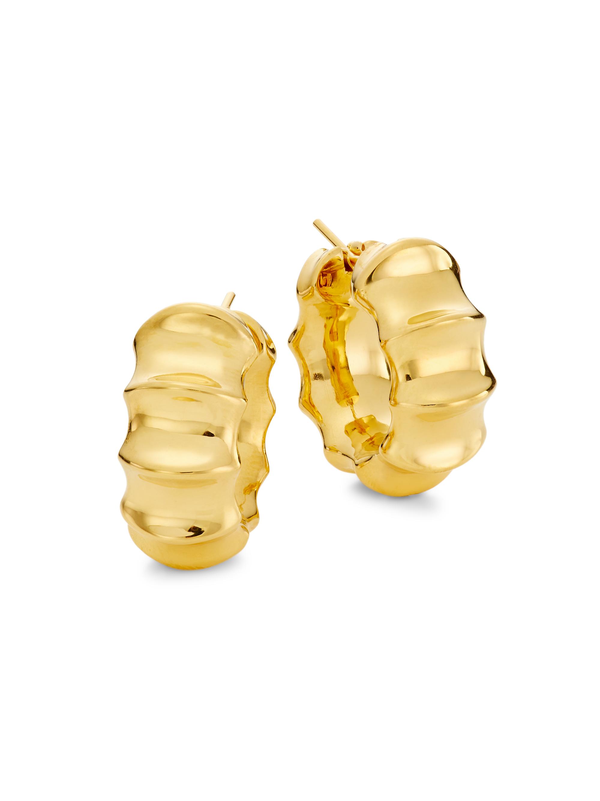 Saks Fifth Avenue Collection Women's 14K Yellow Gold Scalloped Hoop Earrings - Yellow Gold