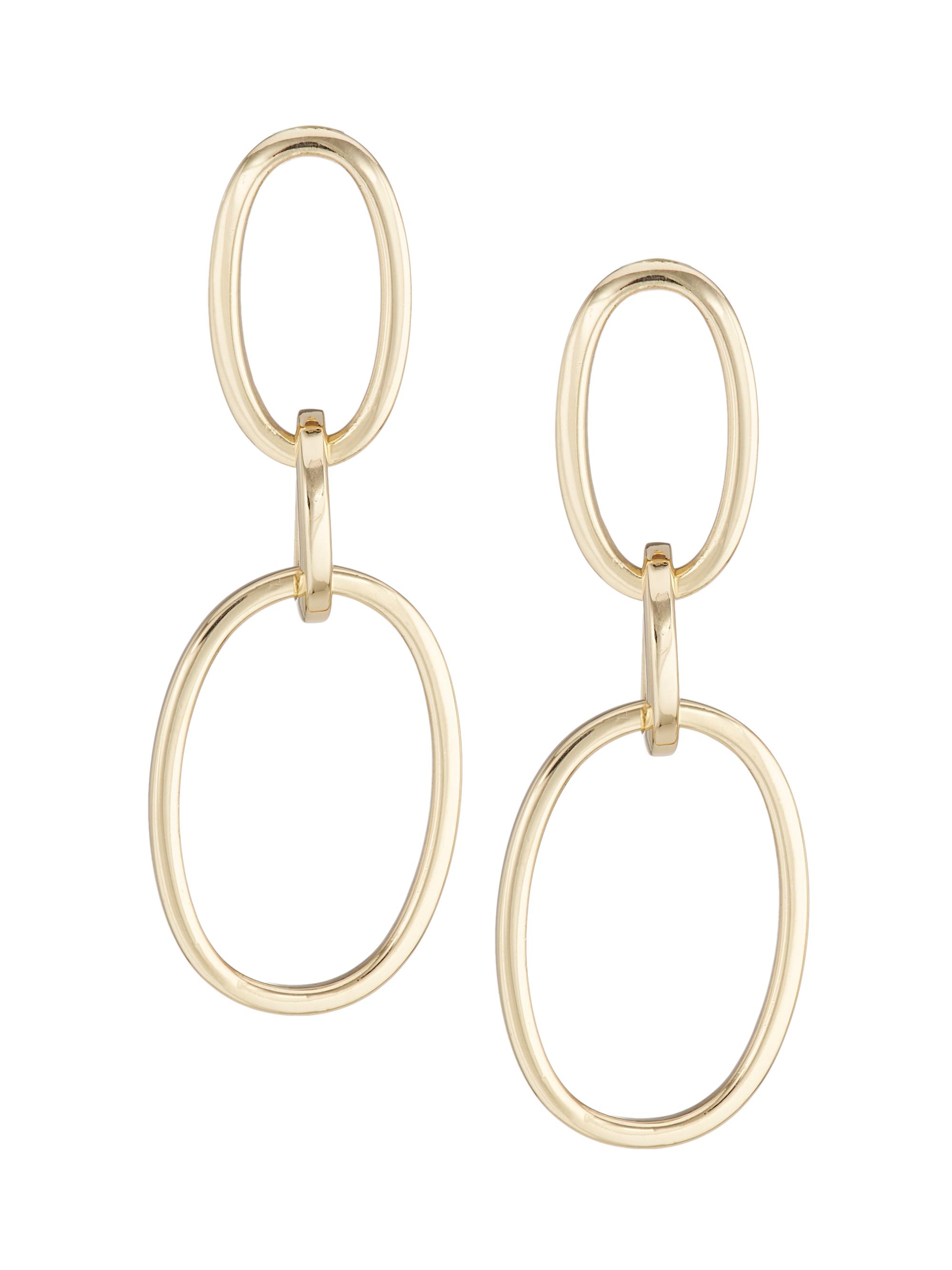 Saks Fifth Avenue Collection Women's 14K Yellow Gold Oval Double-Drop Earrings - Yellow