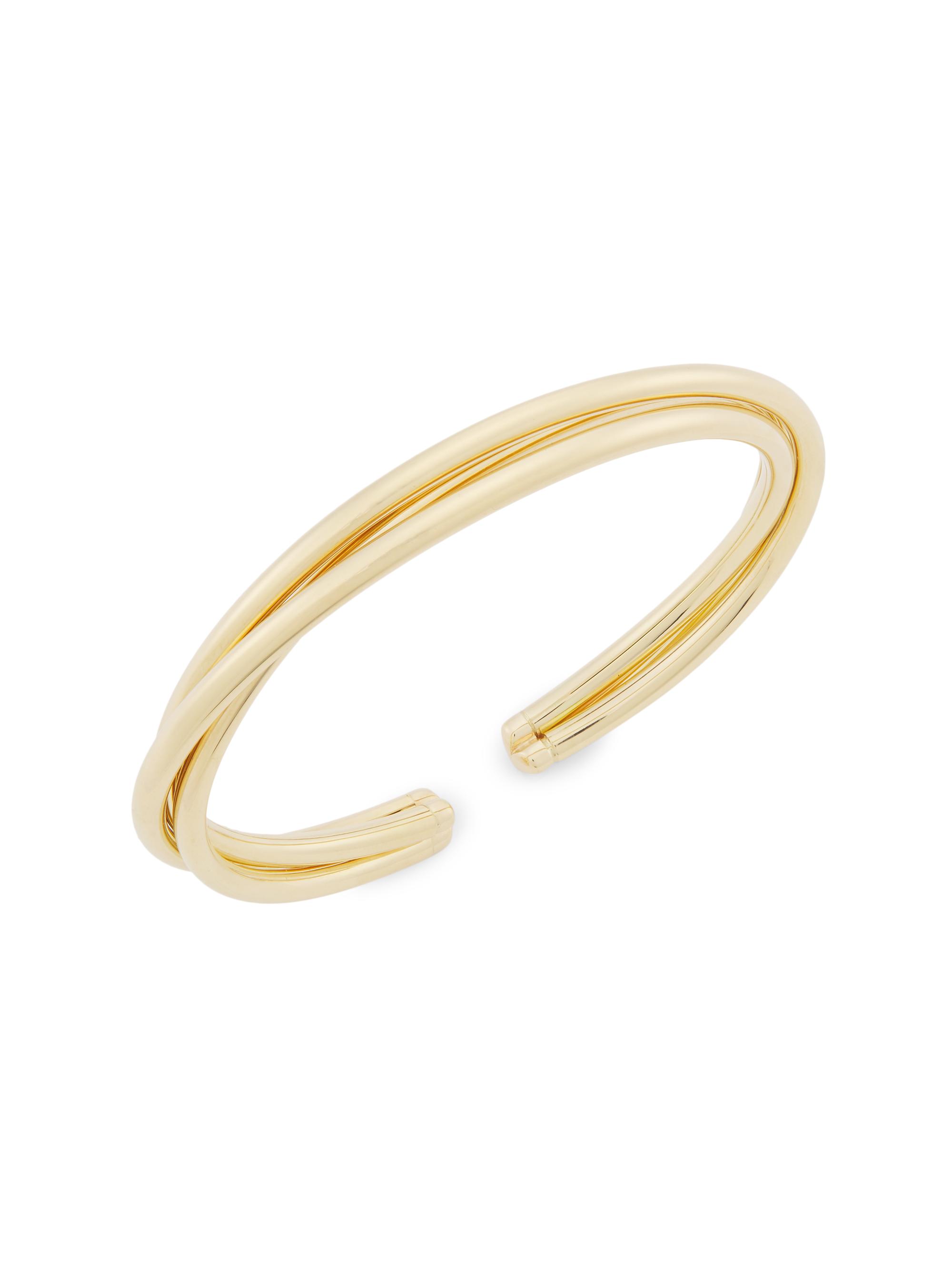 Saks Fifth Avenue Collection Women's 14K Yellow Gold Three-Band Cuff - Yellow Gold