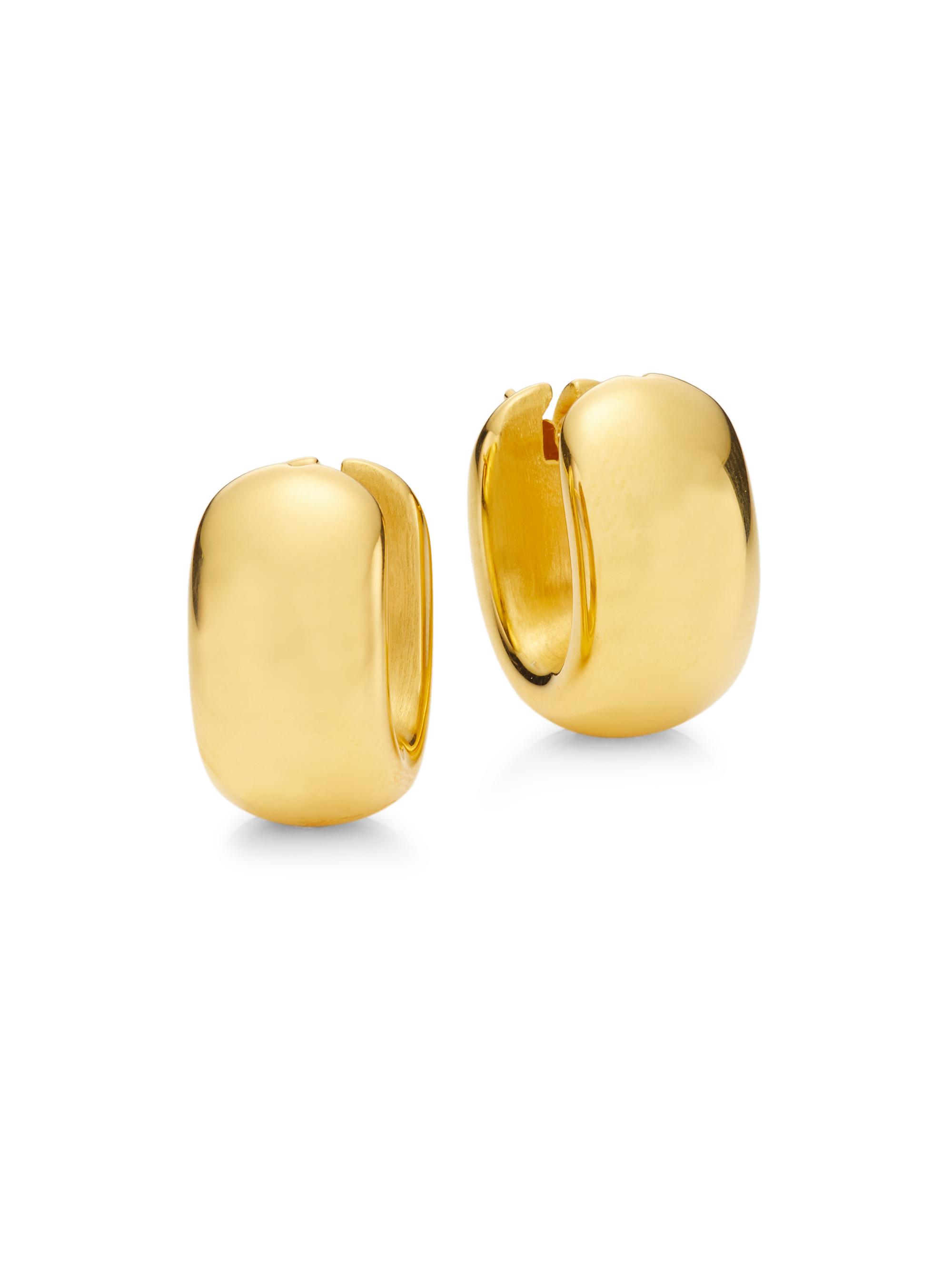 Saks Fifth Avenue Collection Women's 14K Gold Oval Hoop Earrings - Yellow Gold