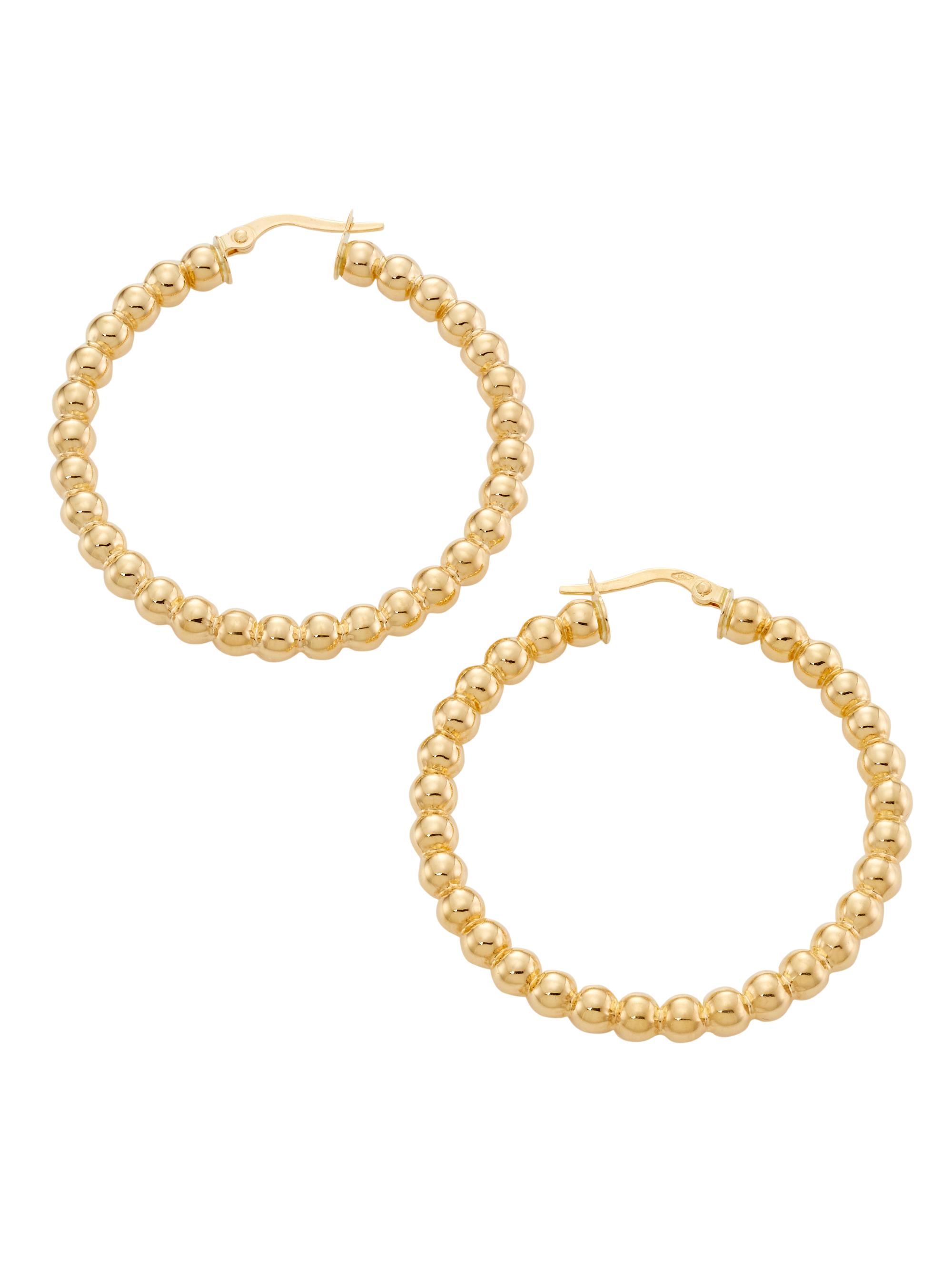 Saks Fifth Avenue Collection Women's 14K Yellow Gold Bead Hoop Earrings - Yellow