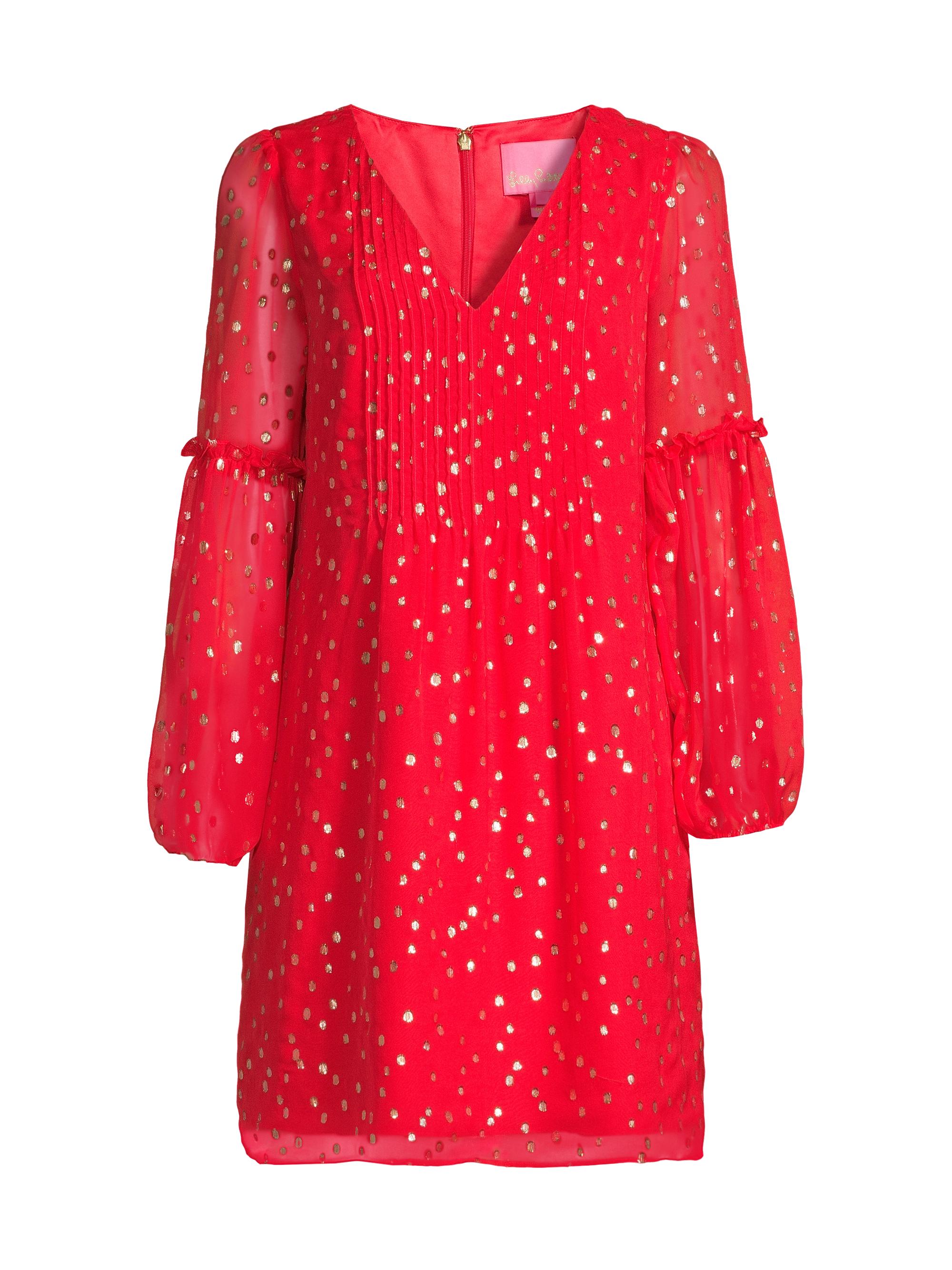 Lilly Pulitzer Women's Cleme Clip Dot Shift Dress - Ruby Red