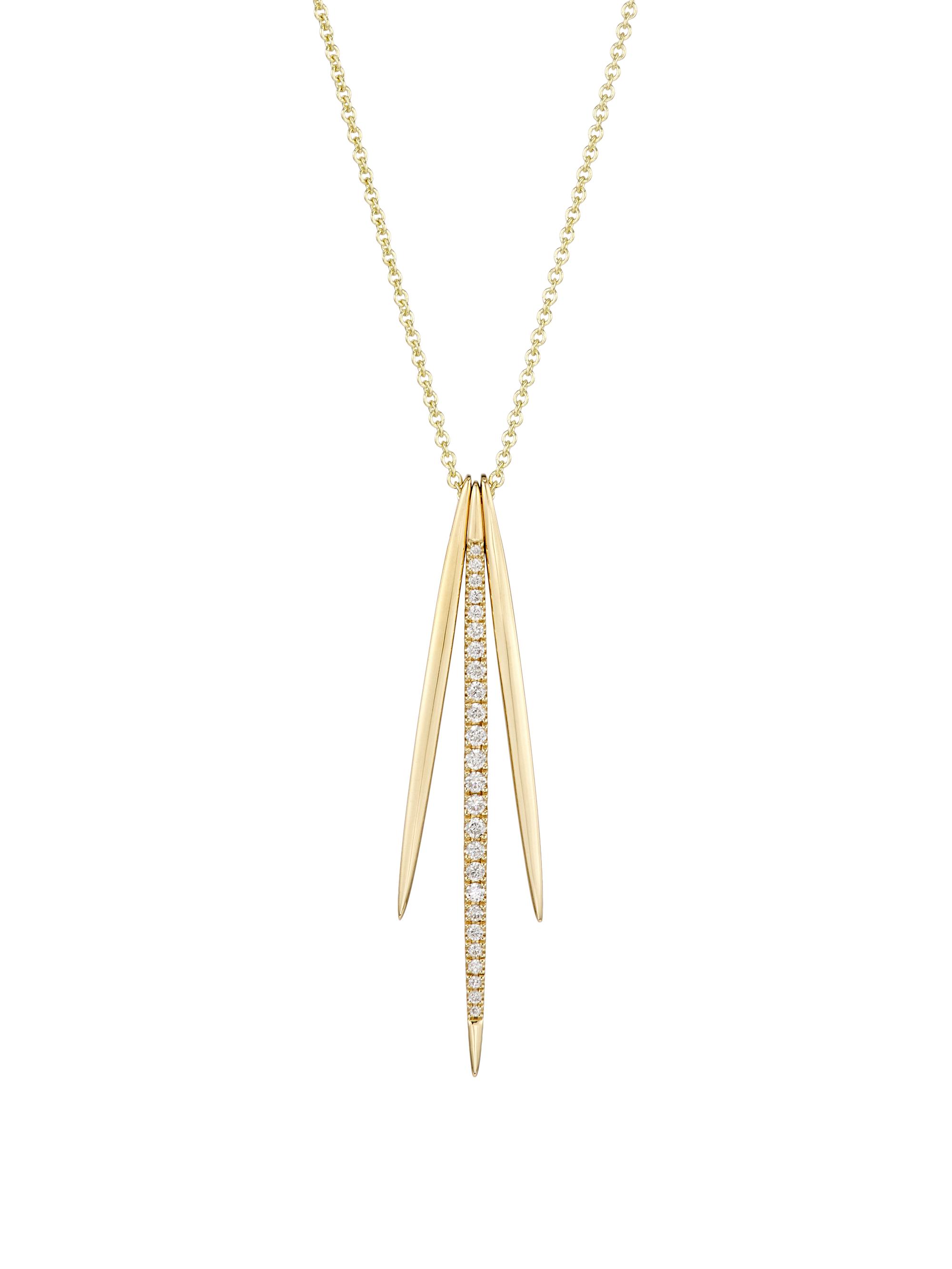 Sydney Evan Women's 14K Yellow Gold & Diamond Triple-Needle Pendant Necklace
