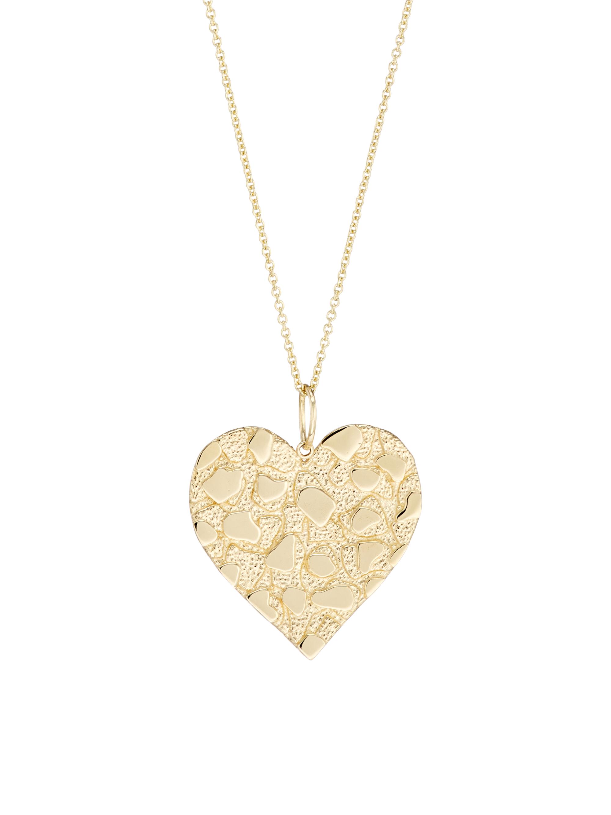 Sydney Evan Women's 14K Yellow Gold  Nugget Heart Pendant Necklace