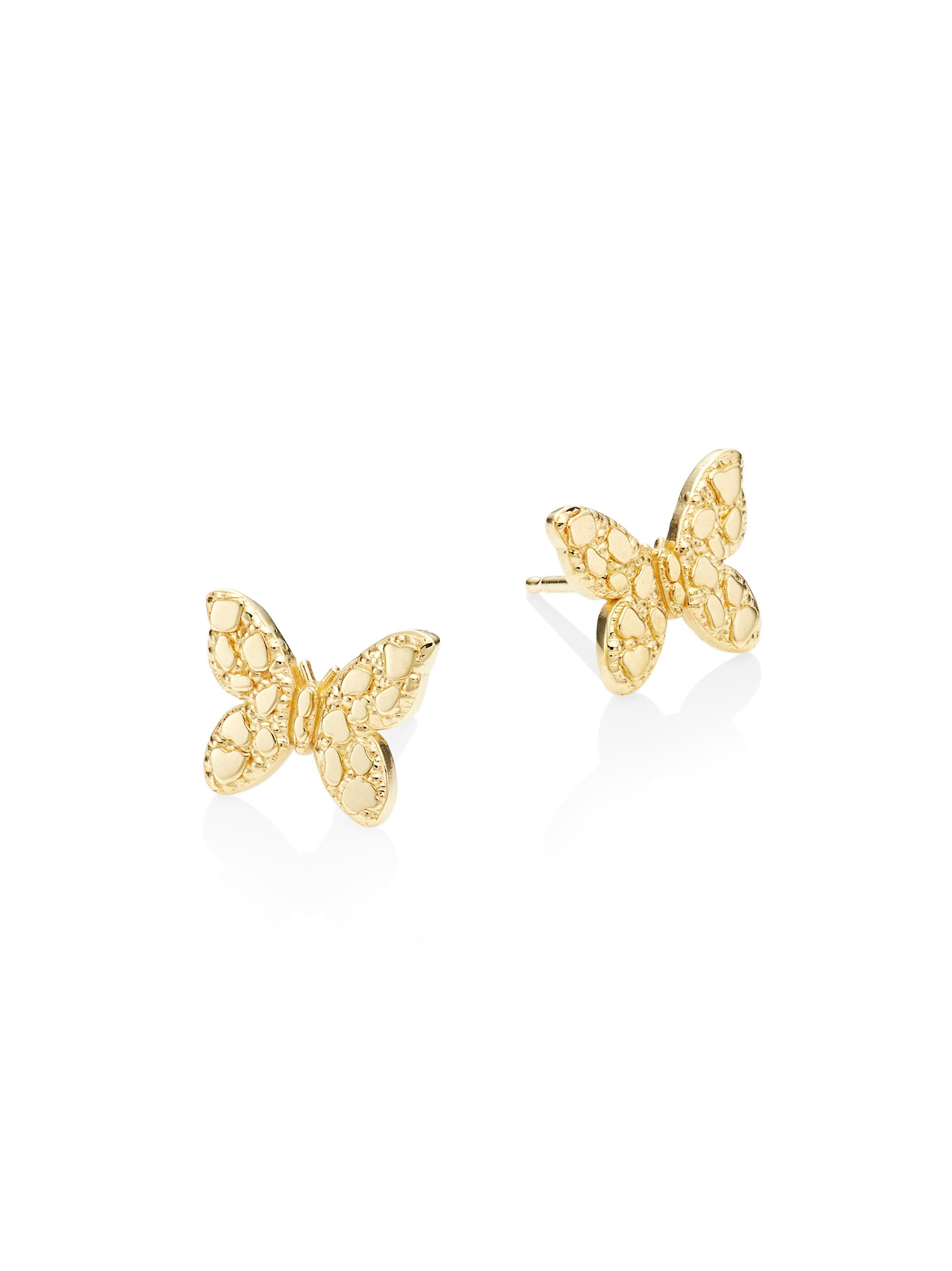 Sydney Evan Women's 14K Yellow Gold Butterfly Stud Earrings
