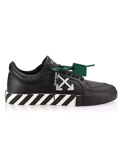 Shop Off-White Vulcanized High-Top Leather Sneakers