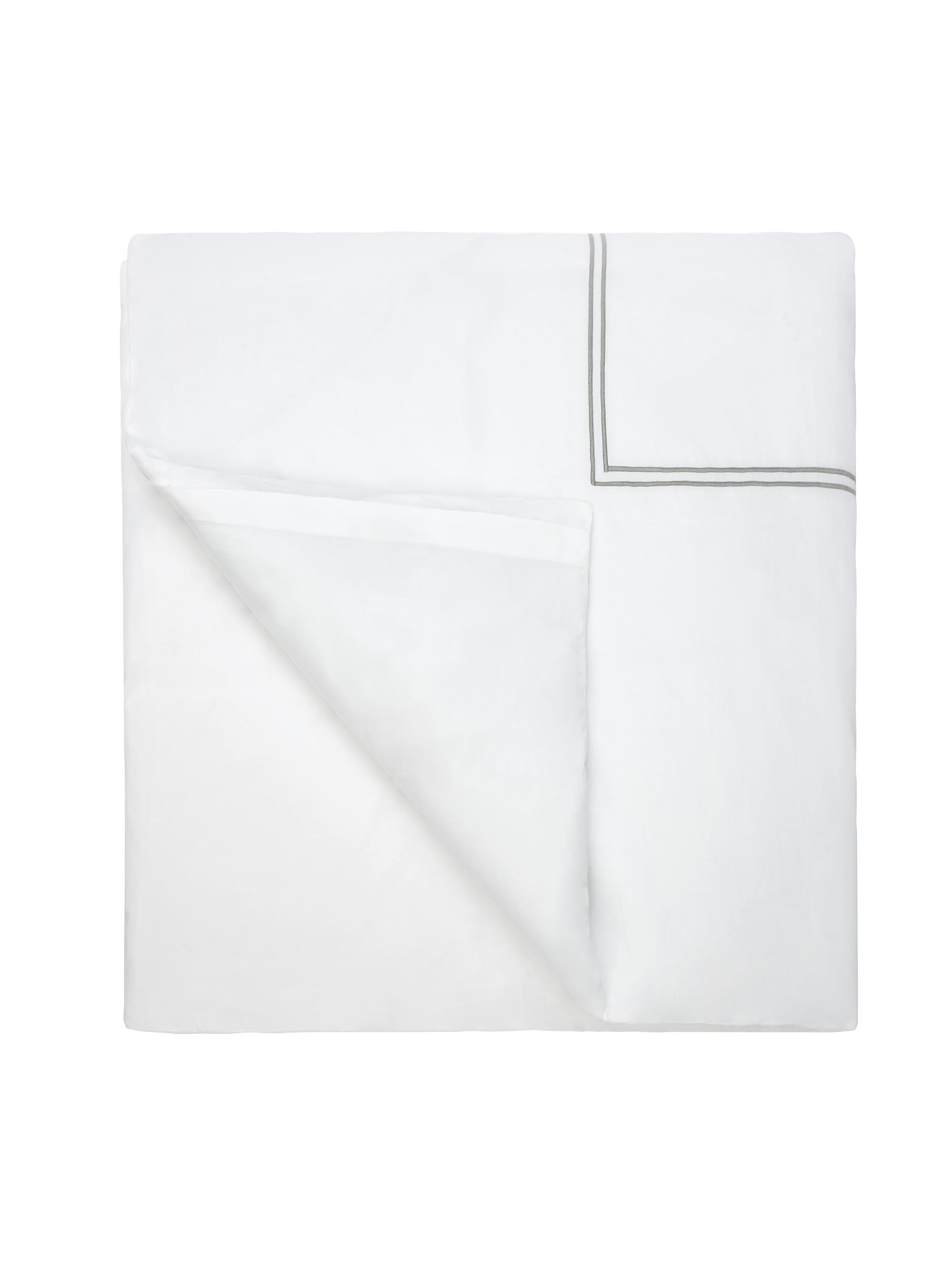 Sferra Grande Hotel King Duvet Cover - White Silver King