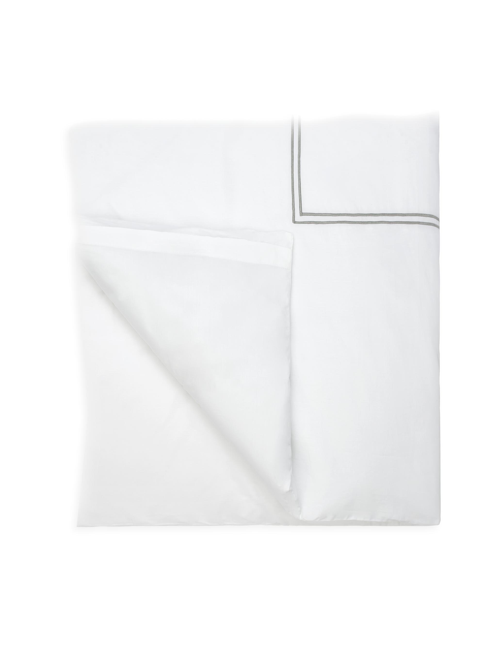 Sferra Grande Hotel Full/Queen Duvet Cover - White Silver Full