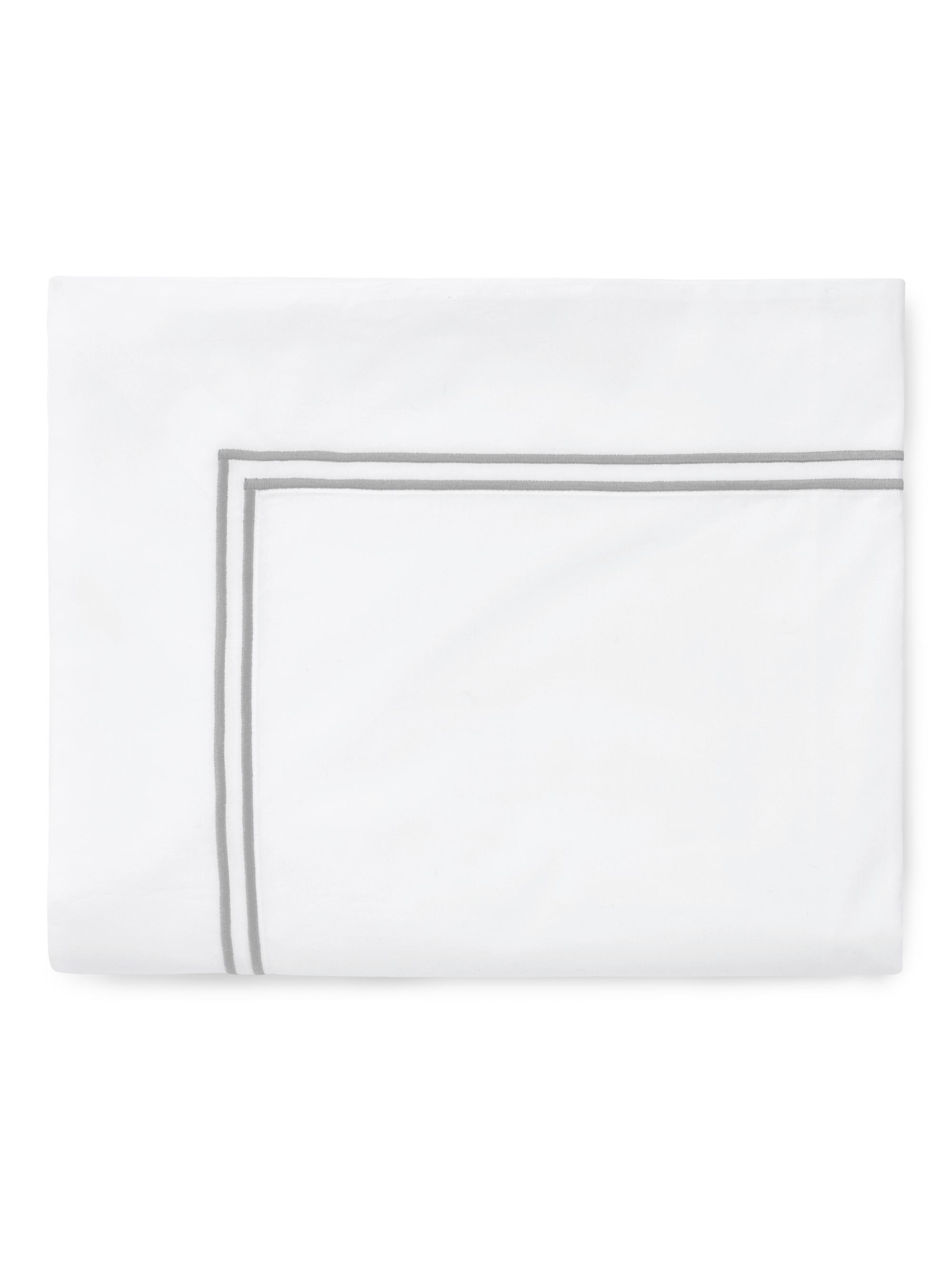 Sferra Grande Hotel King Flat Sheet - White Silver King