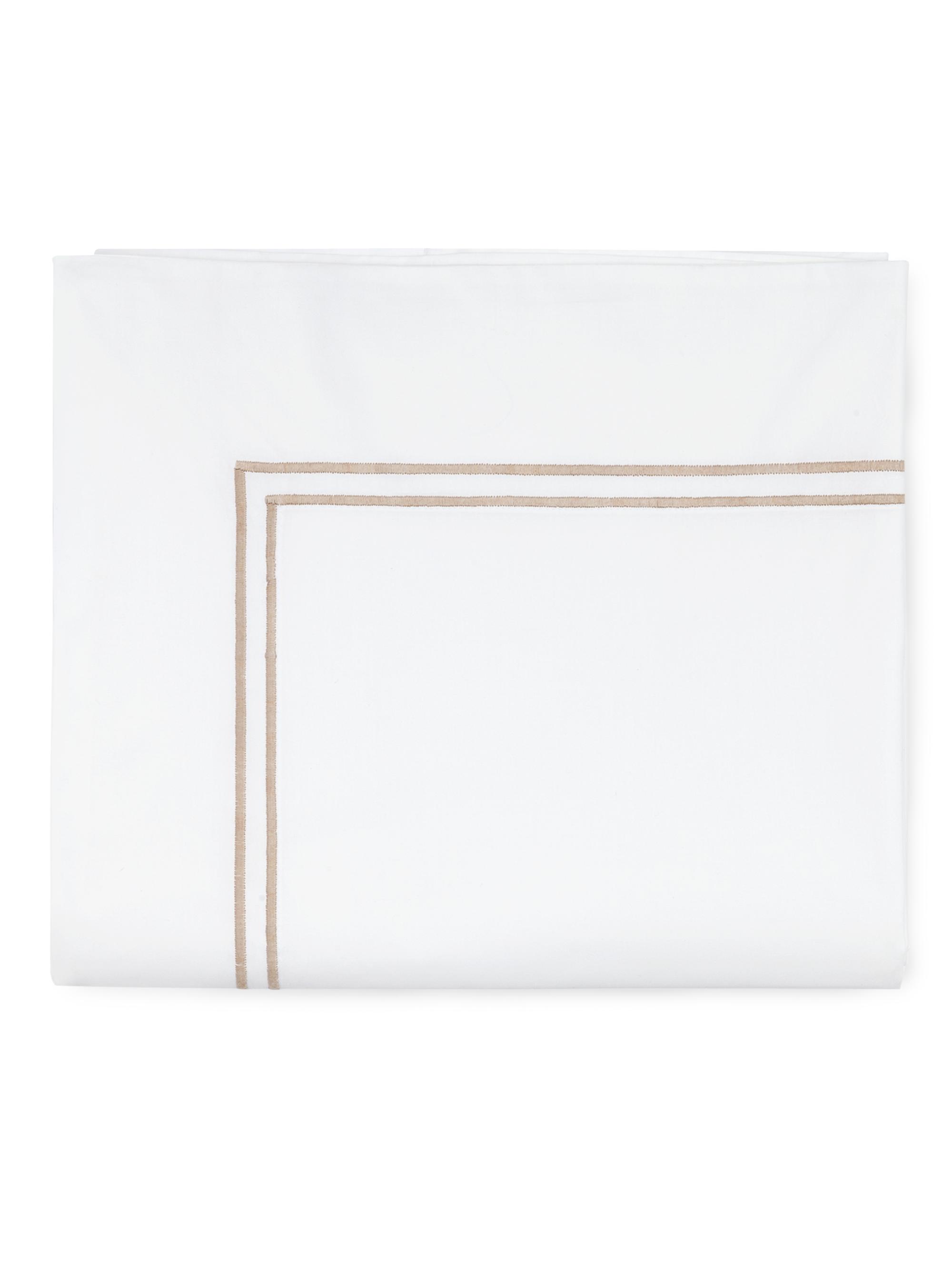 Sferra Grande Hotel King Flat Sheet - White Taupe King