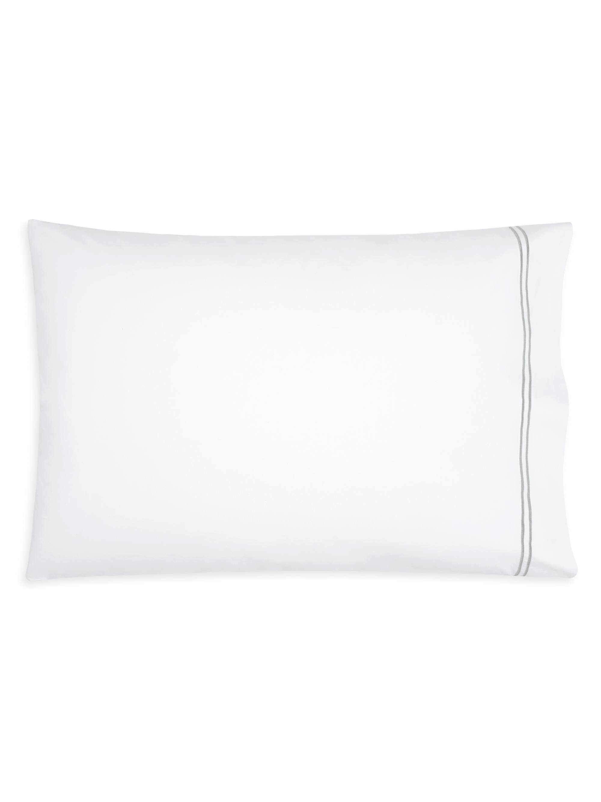 Sferra Grande Hotel King 2-Piece Pillowcase Set - White Silver King
