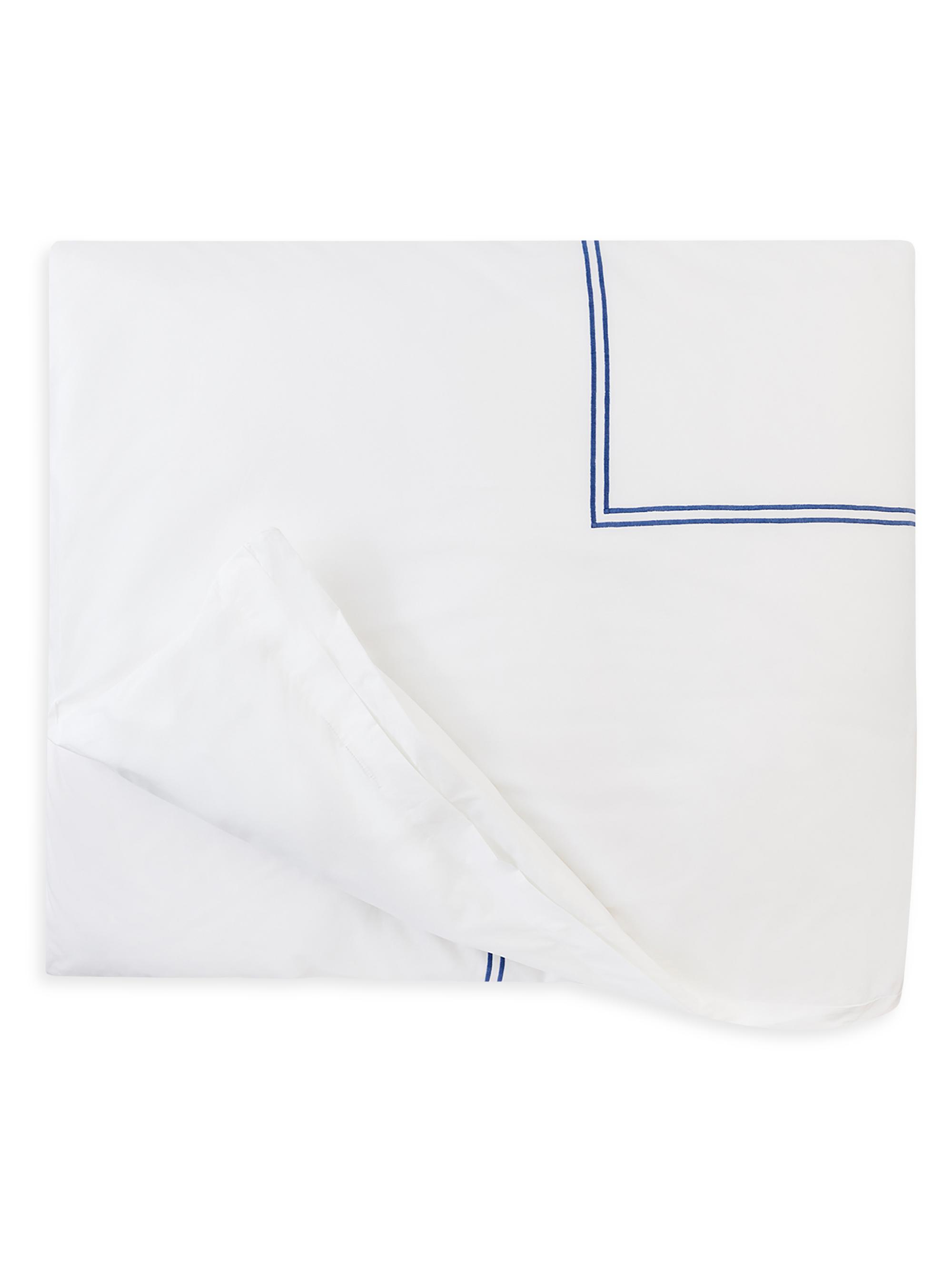 Sferra Grande Hotel Twin Duvet Cover - White Taupe Twin