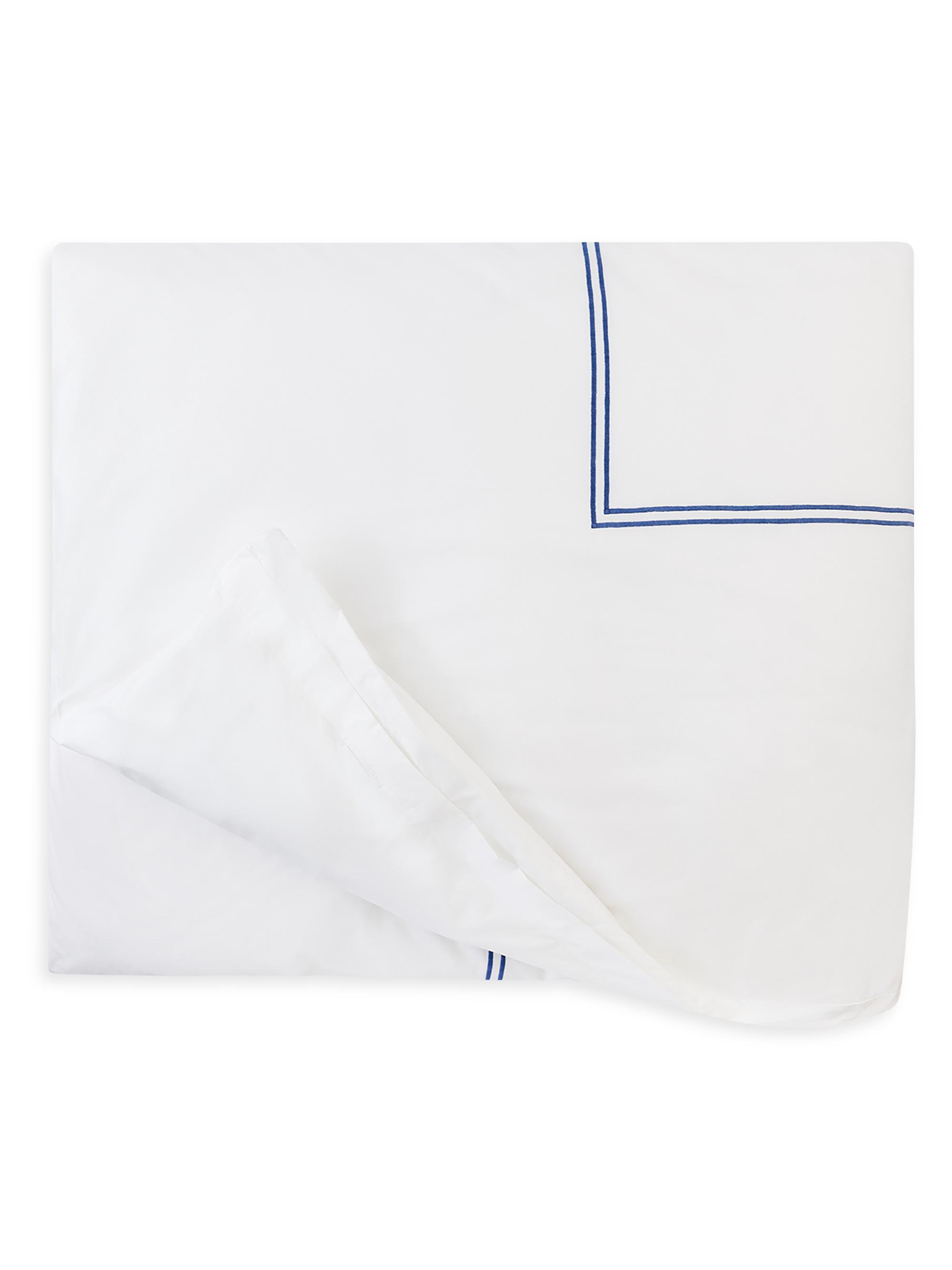 Sferra Grande Hotel Twin Duvet Cover - White Silver Twin