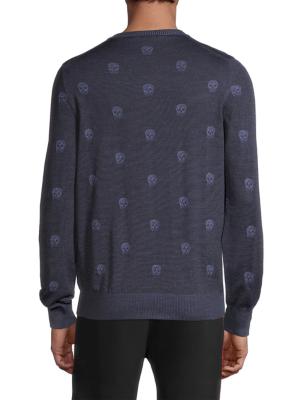 Alexander McQueen skull-motif jacquard jumper - Blue