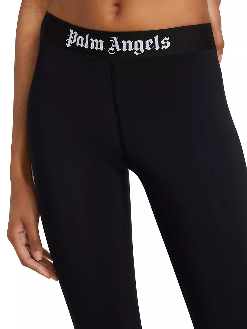 PALM ANGELS WOMAN BLACK&WHITE LEGGINGS - PALM ANGELS - LEGGINGS