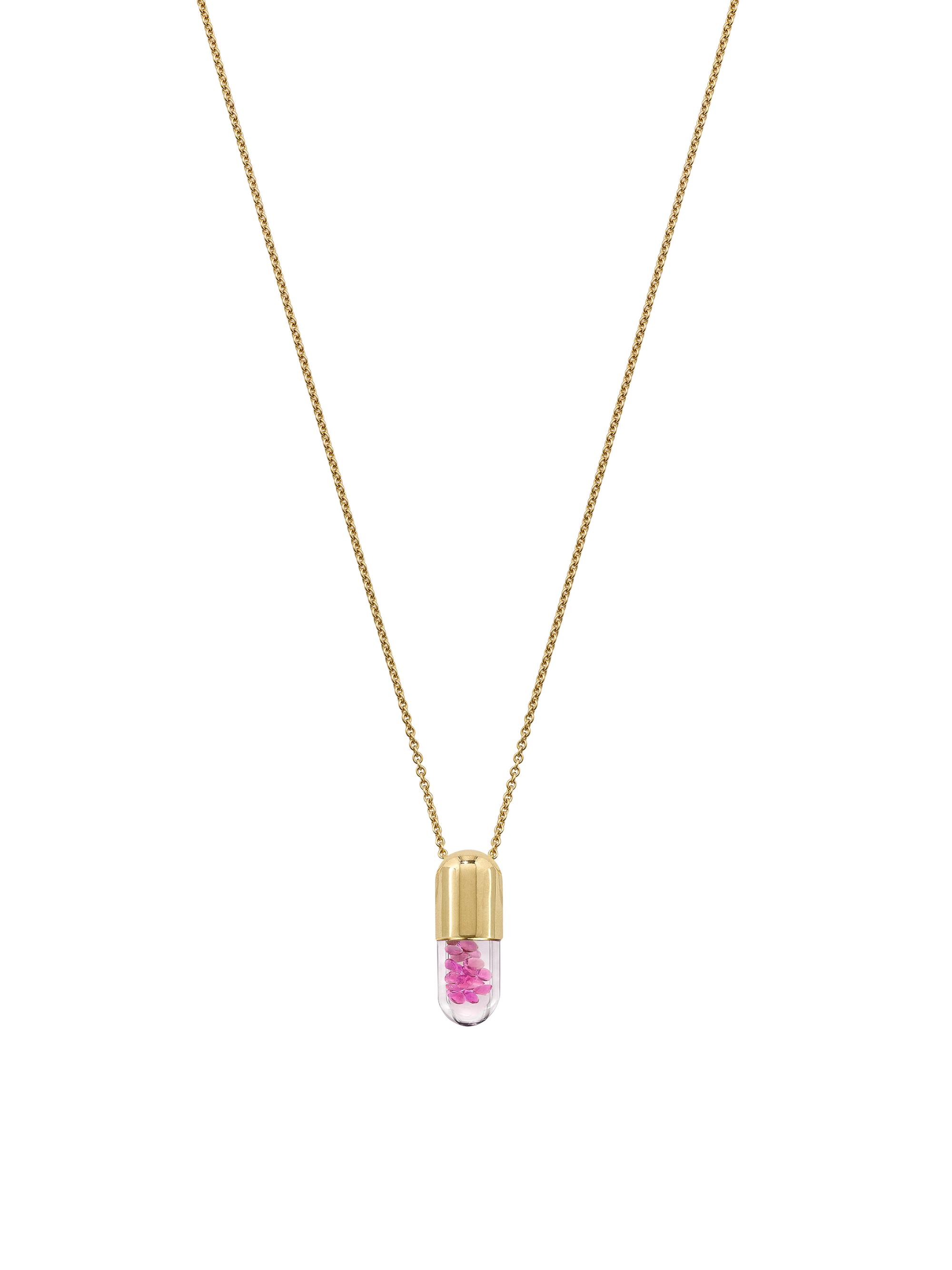Robinson Pelham Women's Mini Elixir Of Love 14K Gold & Pink Sapphire Pendant Necklace - Yellow Gold