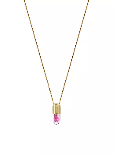 Mini Elixir Of Love 14K Gold & Pink Sapphire Pendant Necklace