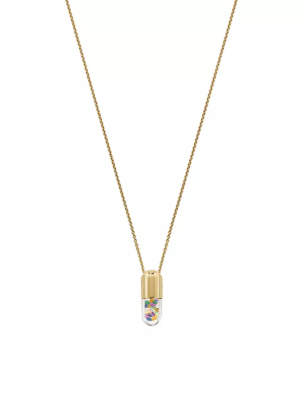 Mini Elixir Of Joy 14K Gold, Diamond & Multi-Gemstone Pendant Necklace