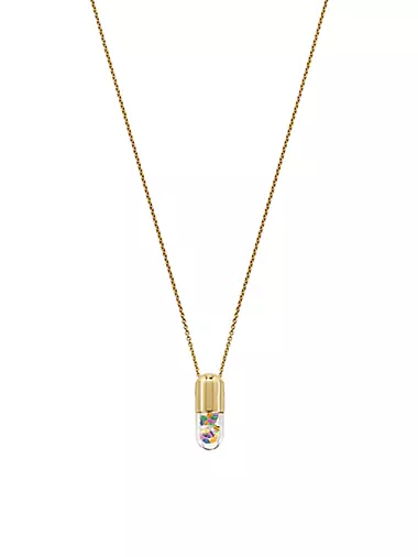 Mini Elixir Of Joy 14K Gold, Diamond & Multi-Gemstone Pendant Necklace