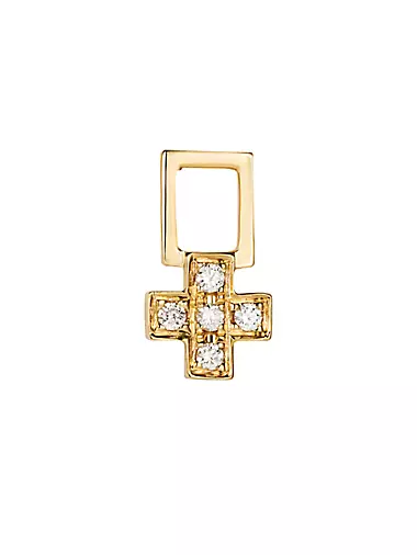 Earwish Cross 14K Gold & Diamond Charm