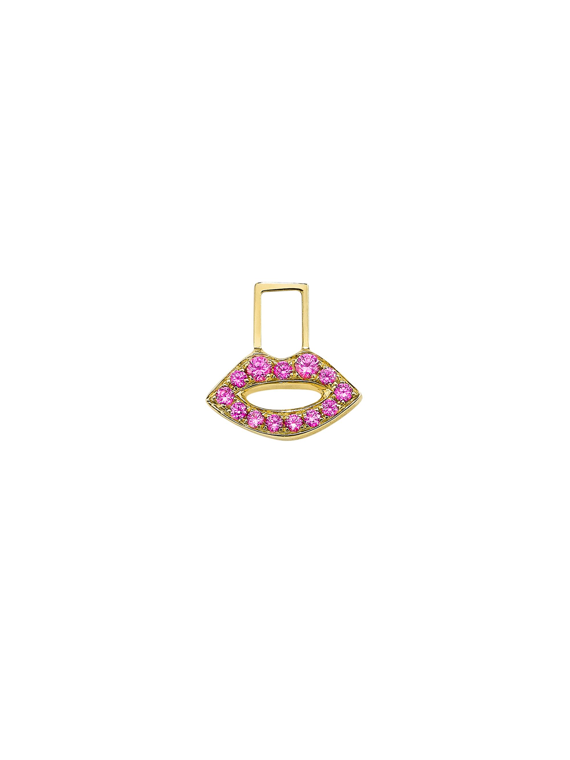 Robinson Pelham Women's EarWish Lips 14K Yellow Gold & Pink Sapphire Earring Charm - Yellow Gold