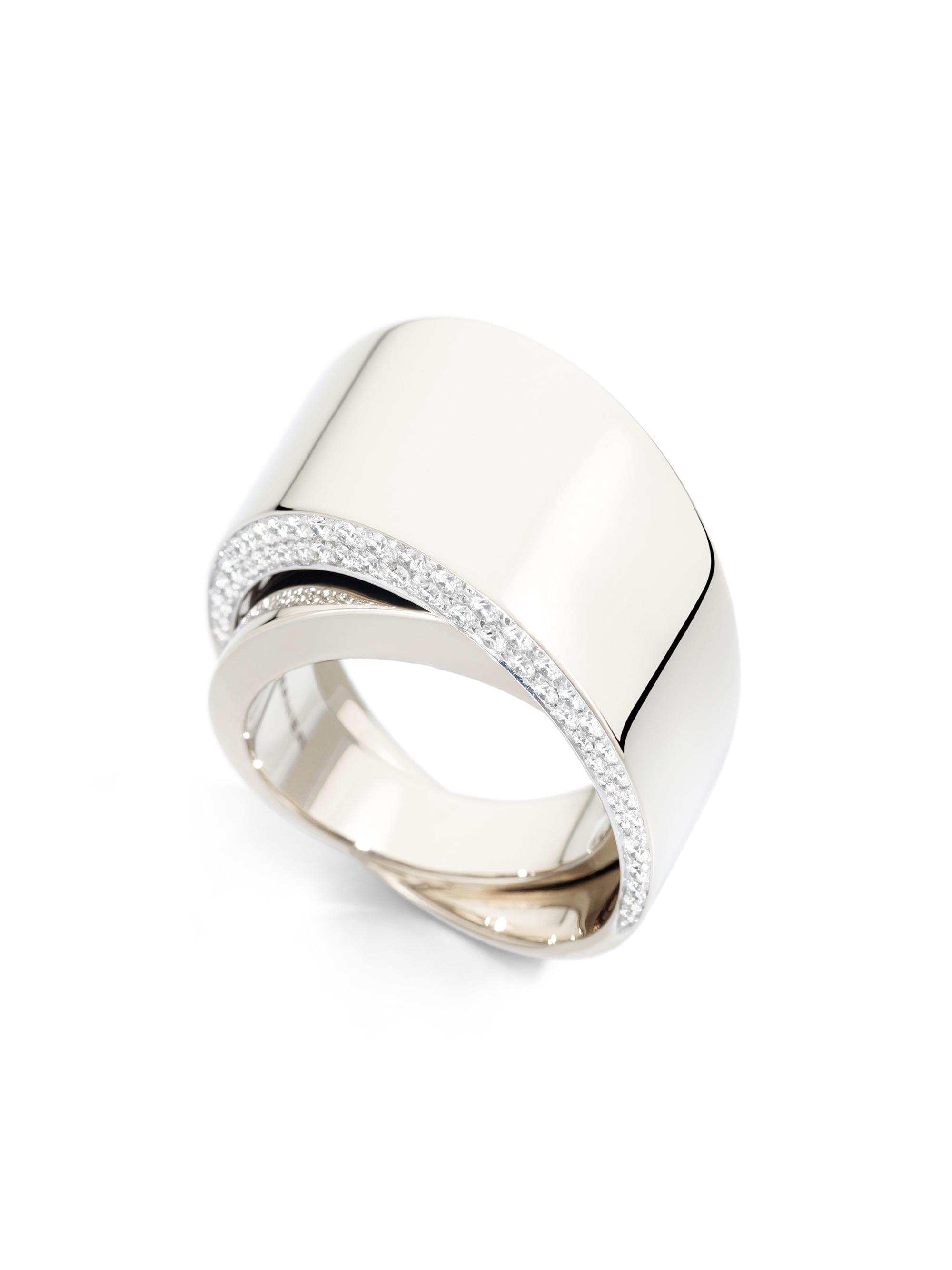 Vhernier Women's Tourbillon 18K White Gold & Diamond Ring - White Gold