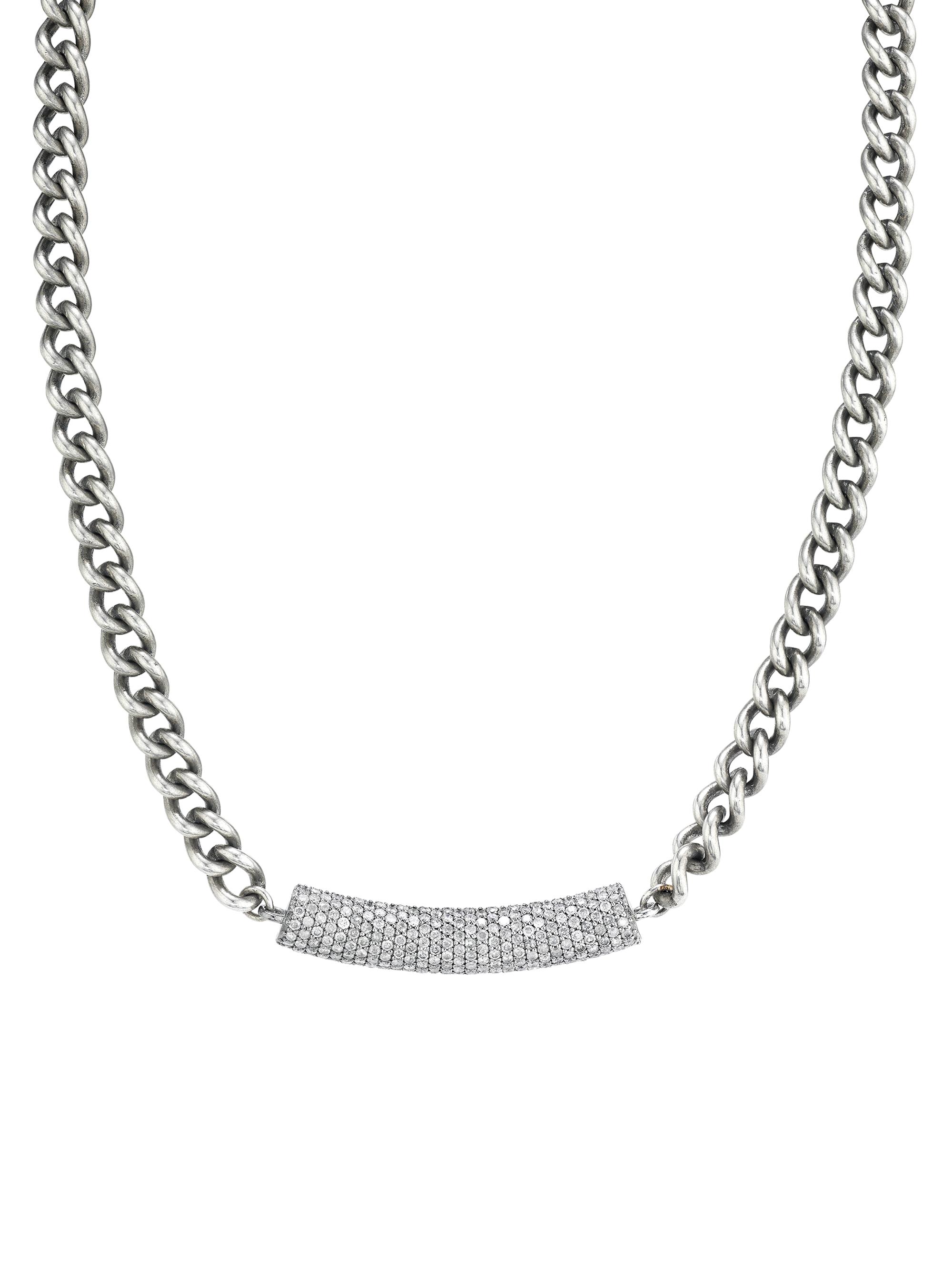 Sheryl Lowe Women's Short Curb Chain Sterling Silver & 1.77 TCW Diamond Necklace - Sterling Silver