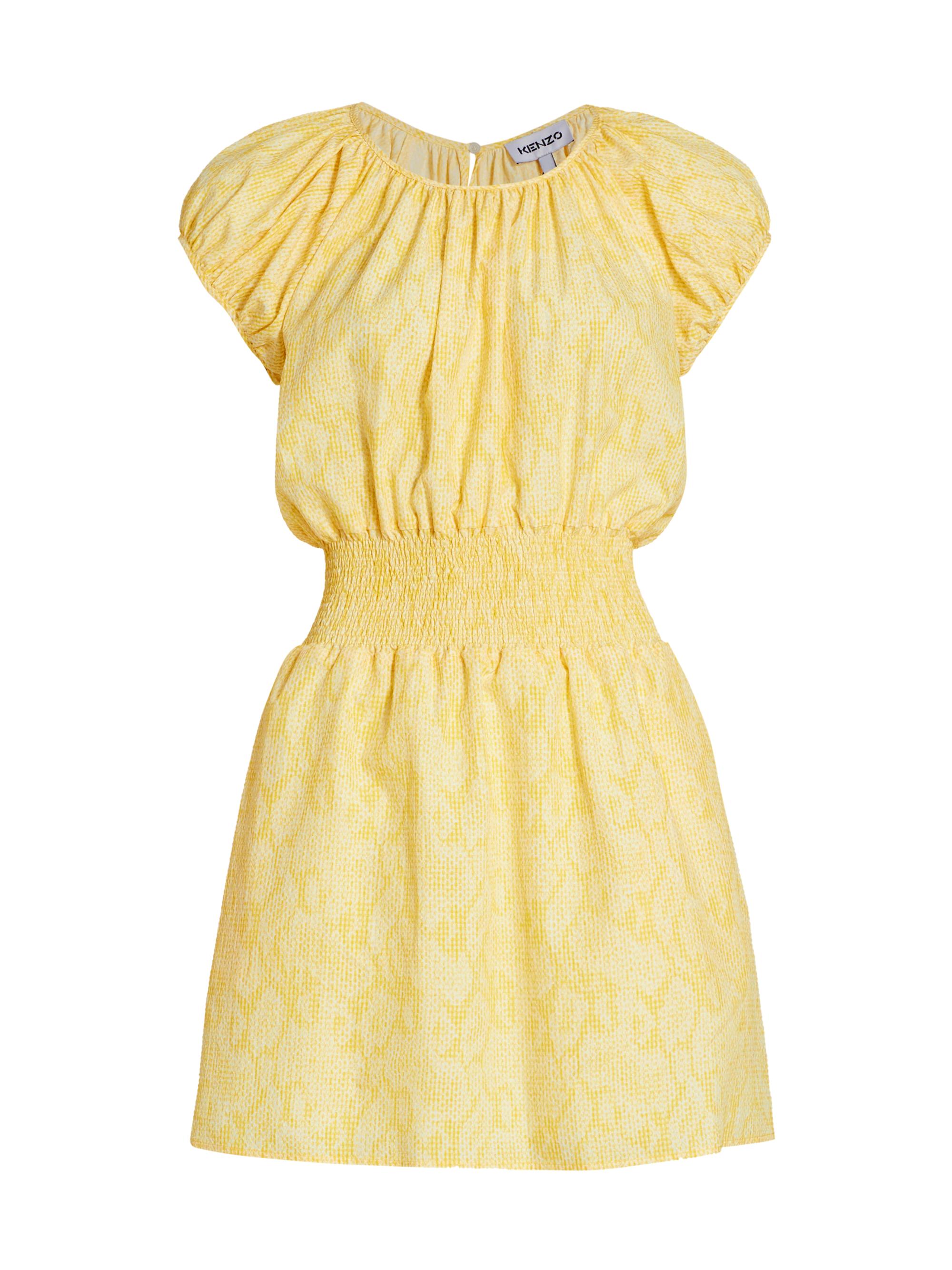 Kenzo Women's Dyed Smocked Waist Minidress - Lemon