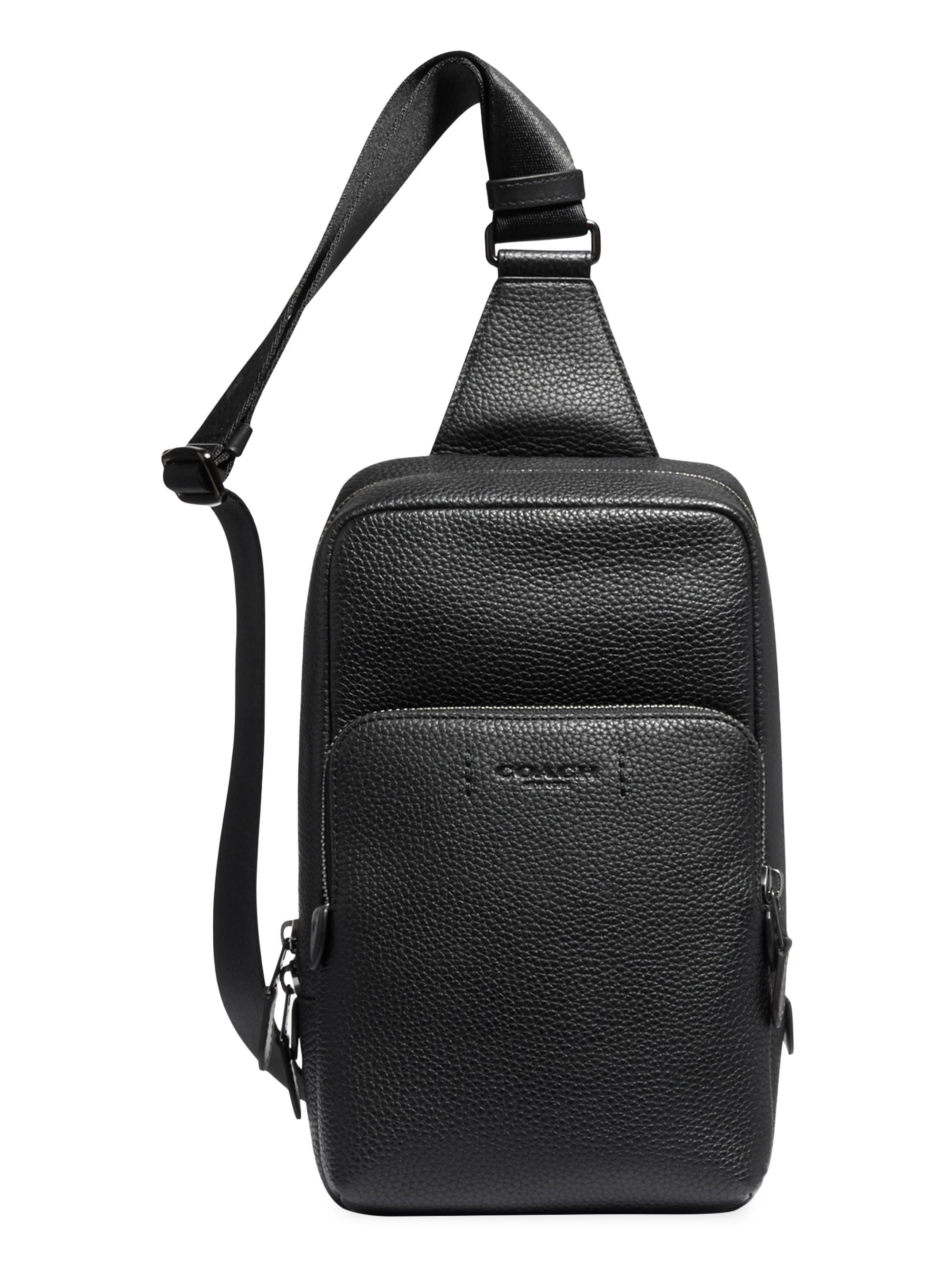 COACH Men's Leather Gotham Pack - Black