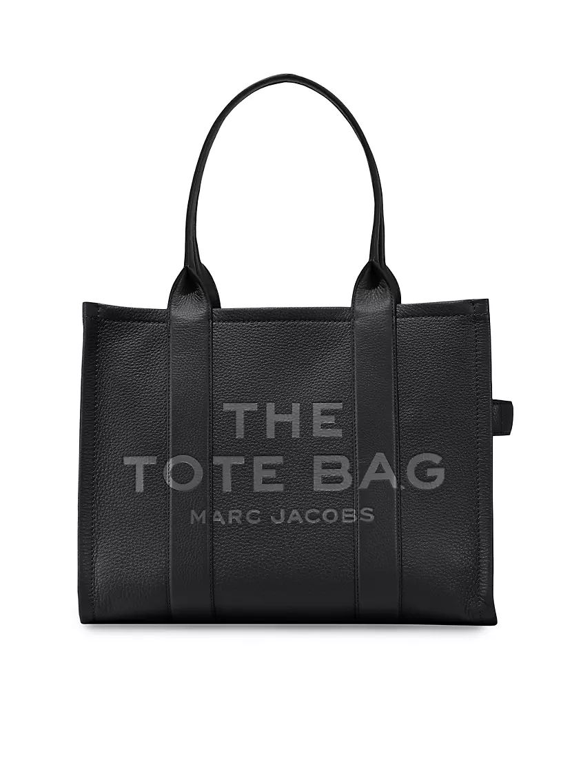 The Large Leather Tote Bag in Black - Marc Jacobs