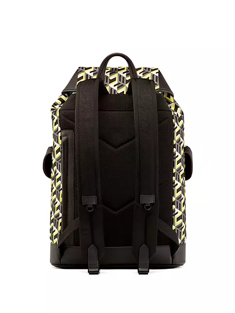 NEW MCM Cubic Logo Nylon Backpack Medium Yellow Black $850 NWT FREE  Shipping