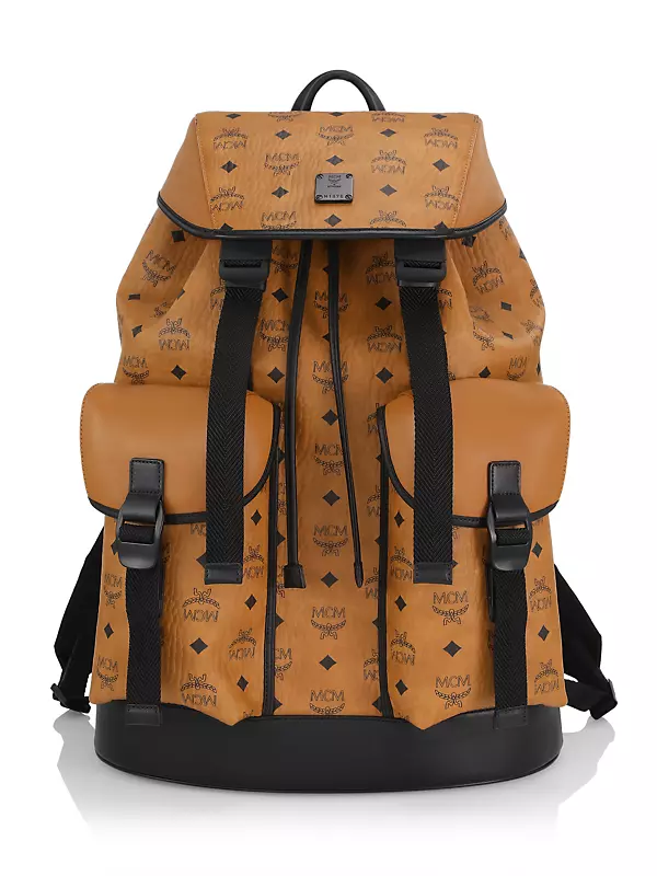 Yellow Belt Lock Leather Mini Backpacks