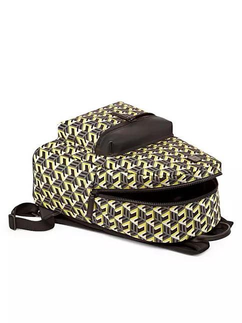 NEW MCM Cubic Logo Nylon Backpack Medium Yellow Black $850 NWT FREE  Shipping