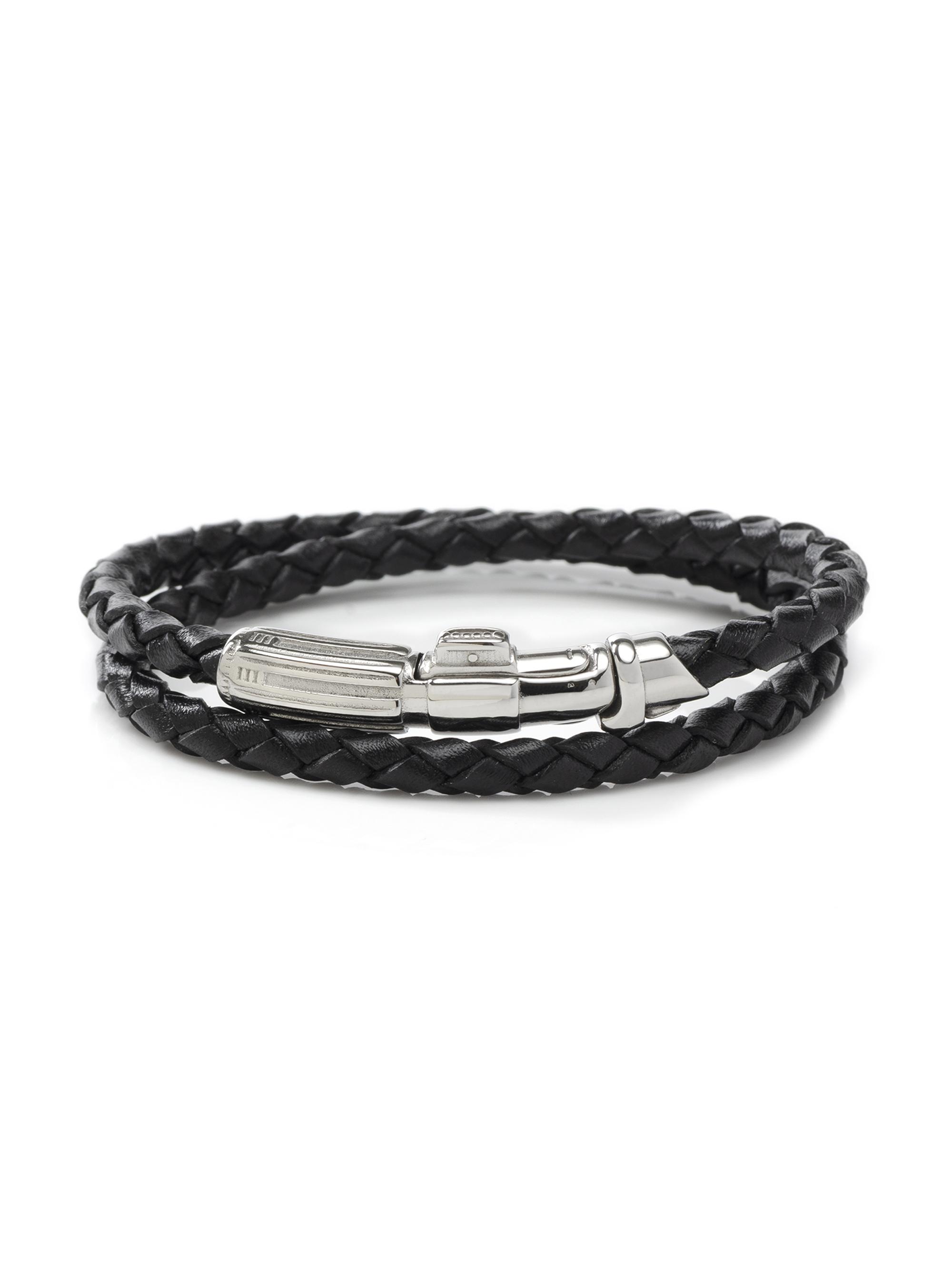 Cufflinks, Inc. Men's Star Wars Darth Vader Lightsaber Sterling SIlver & Leather Bracelet - Red