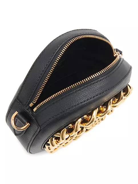 Shop Versace La Medusa Leather Disco Bag