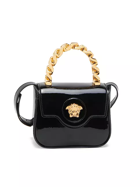 Shop Versace Mini La Medusa Leather Hobo Bag