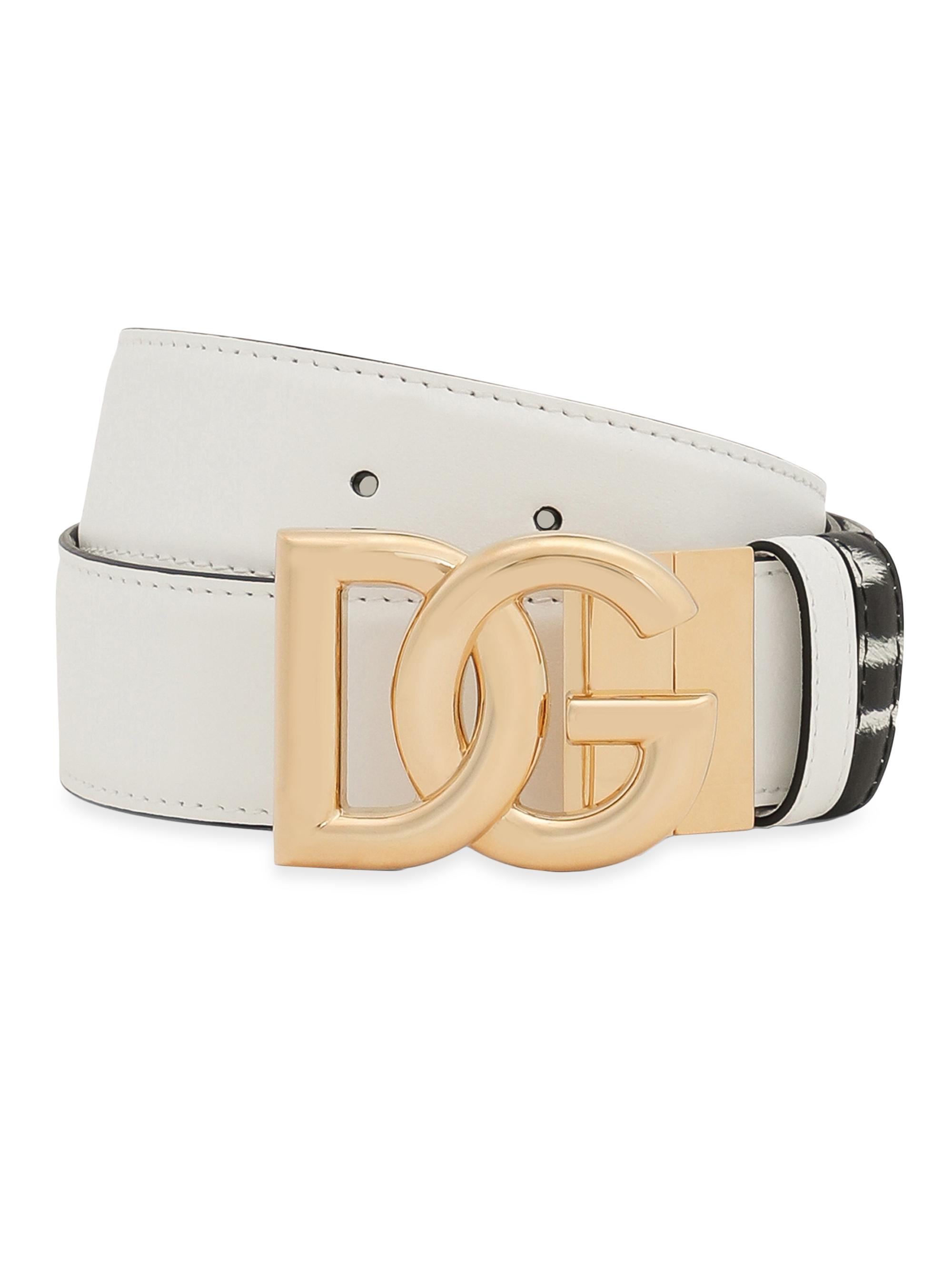 Dolce&Gabbana Game Day Reversible DG Logo Leather Belt Saks
