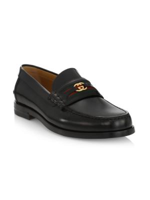 Gucci Black Horsebit Interlocking G Loafers