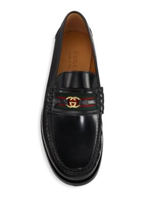 Gucci logo-plaque loafers - Black