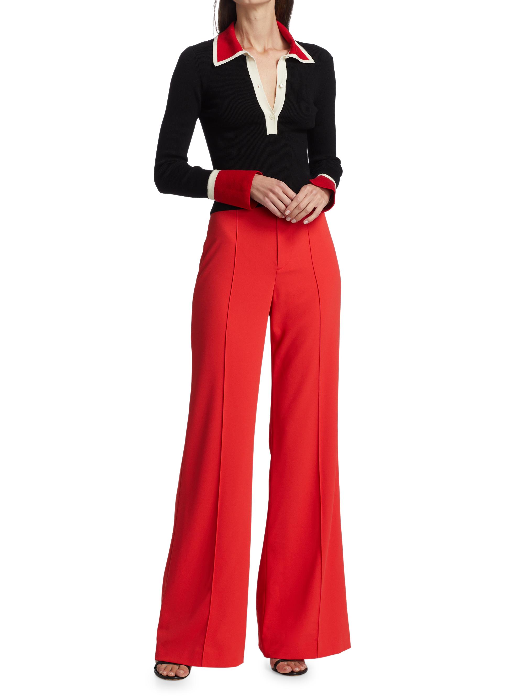 ALICE + OLIVIA Dylan High-Waisted Wide-Leg Pants | Saks Fifth Avenue