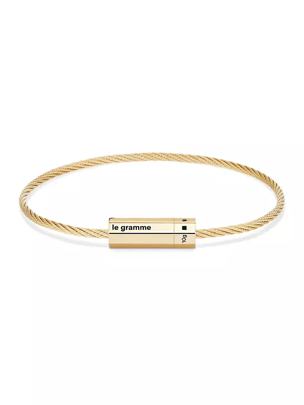 Shop Le Gramme 10G Polished 18K Yellow Gold Octagon Cable Bracelet