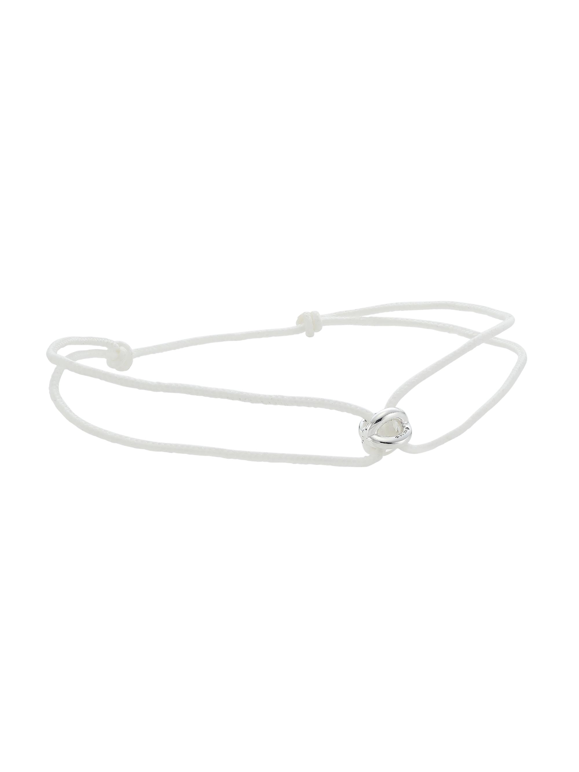 Le Gramme Men's 1G Sterling Silver Entrelacs Cord Bracelet - White