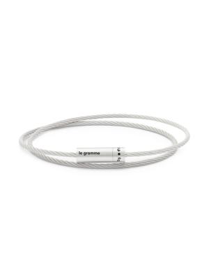 Le Gramme Le 15g brushed bangle bracelet - Silver