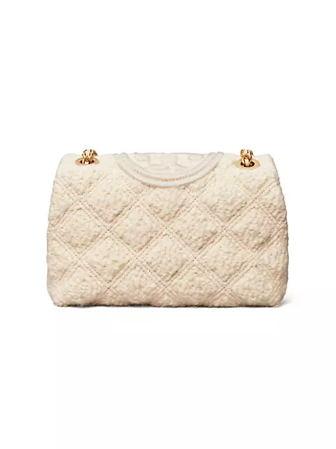 NEW Tory Burch New Cream Soft Fleming BOUCLE Small Convertible
