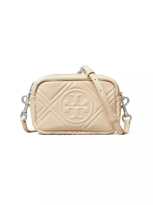 NWT Tory Burch Perry Bombe Mini Leather Crossbody Bag Shell Pink