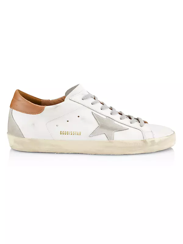 Golden Goose Men's Super-Star Leather & Suede Sneakers - White Ice Brown - Size 11