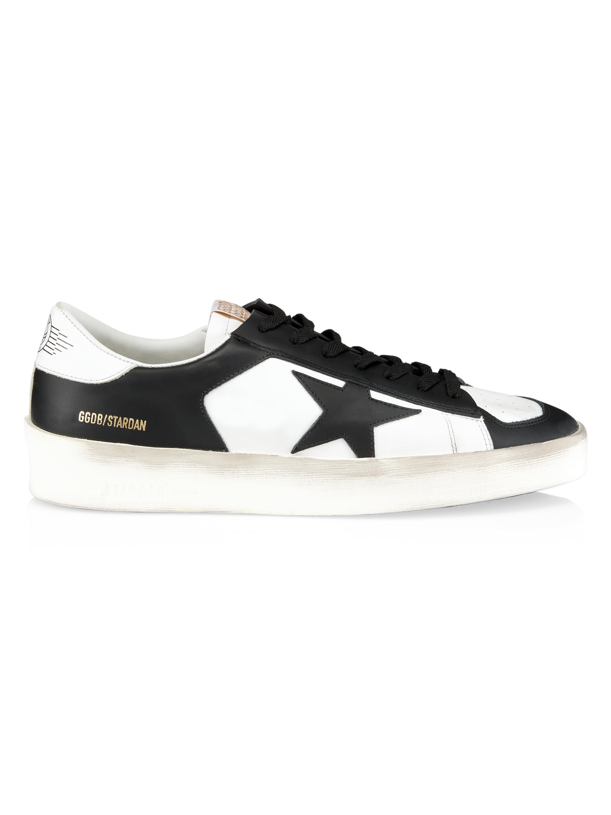 Golden Goose Men's Stardan Leather Sneakers - White Black