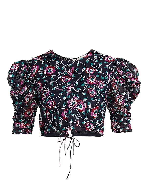Shop Isabel Marant Étoile Silva Floral Crop Top | Saks Fifth Shop Isabel Marant Étoile Silva Floral Crop Top | Saks Fifth